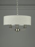 Laura Ashley Sorrento 3 Arm Ceiling Light, Satin Nickel/Natural