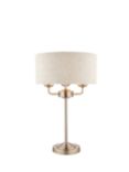 Laura Ashley Sorrento 3 Arm Table Lamp, Satin Nickel/Natural