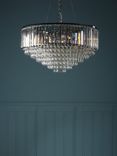 Laura Ashley Vienna Grand Crystal Glass Ceiling Light, Clear/Polished Chrome