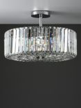 Laura Ashley Fernhurst Crystal Semi-Flush Ceiling Light, Large, Clear/Polished Chrome