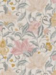 John Lewis Lydia Floral Vinyl Wallpaper, Turmeric