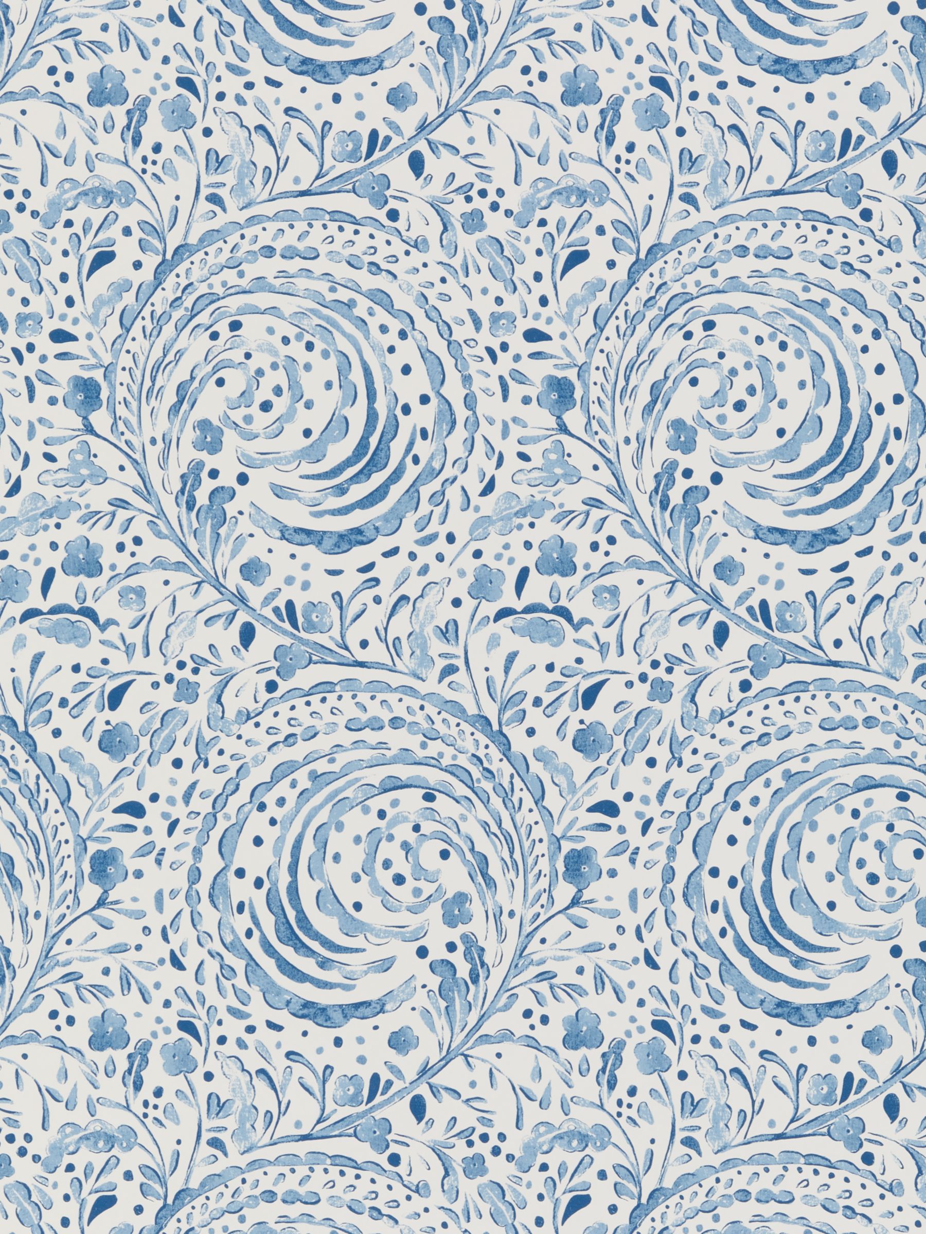 John Lewis Baxter Swirl Wallpaper, Nerine Blue