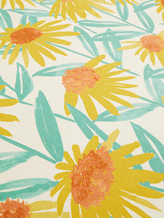 John Lewis Sunflowers PVC Tablecloth Fabric, Saffron