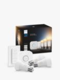 Philips Hue White Ambiance Wireless Lighting LED Starter Kit with 3 E27 Bulbs with Bluetooth, Dimmer Switch & Bridge