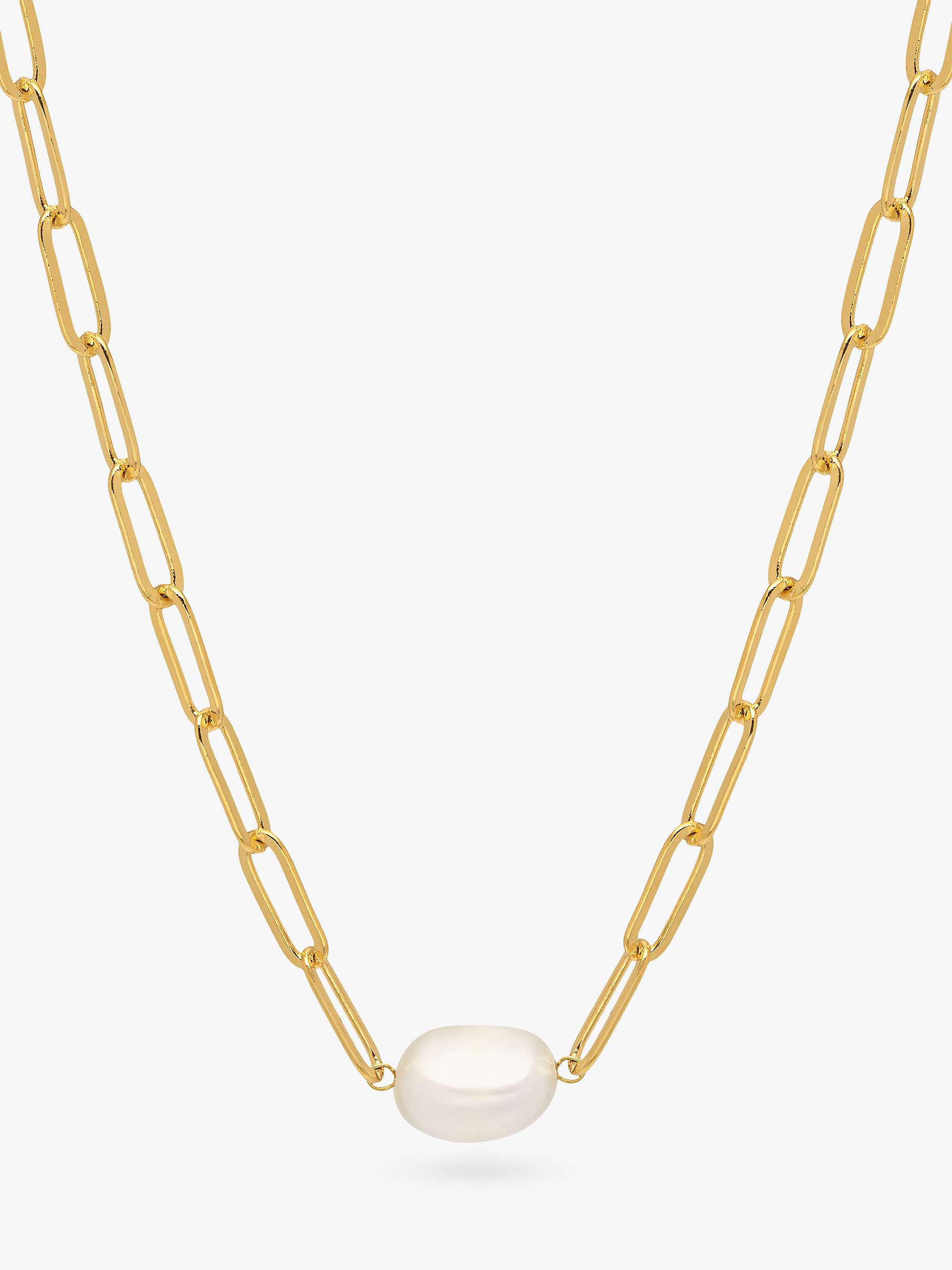 Buy Estella Bartlett The Edit Link Chain Pearl Necklace, Gold Online at johnlewis.com