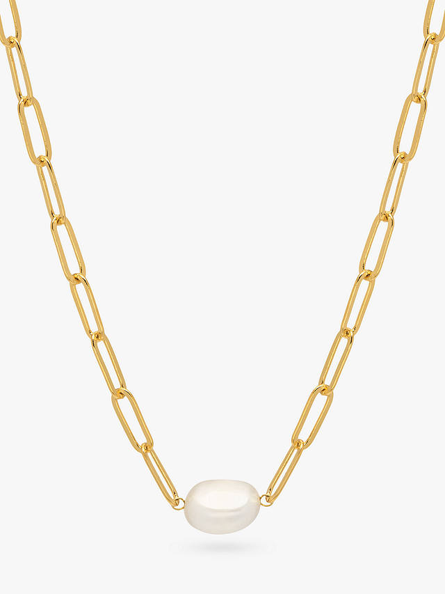 Estella Bartlett The Edit Link Chain Pearl Necklace, Gold