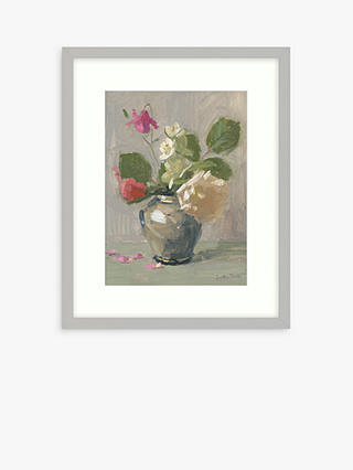 Lotta Camilla Teale - 'Garden Roses with Philadelphus & Aquilegia' Framed Print & Mount, 53.5 x 43.5cm, Multi