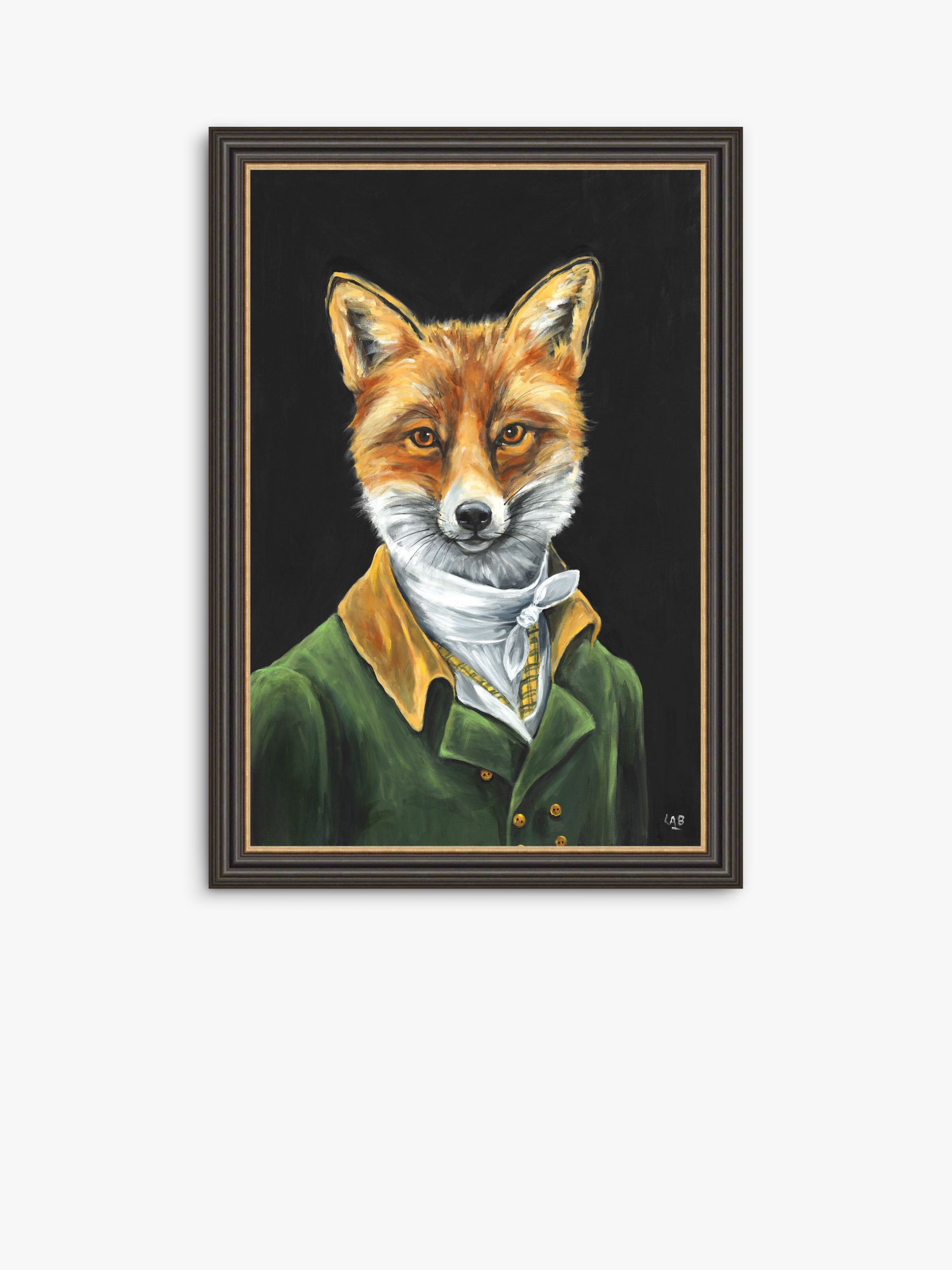 Louise Brown - 'Dapper Fox' Framed Print, 67 x 47cm, Green/Multi