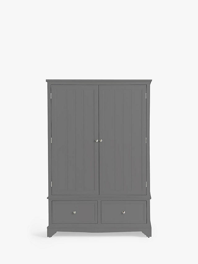 John Lewis & Partners St Ives Double Wardrobe with 2 Drawers, Slate