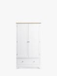 John Lewis St Ives Double Wardrobe with 1 Drawer, White Haze