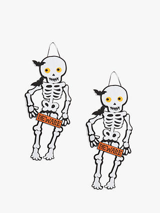 John Lewis & Partners Halloween Felt Skeleton, Bundle of 2