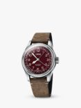 Oris 01 754 7741 4068-07 Unisex Big Crown Automatic Date Leather Strap Watch, Brown/Red