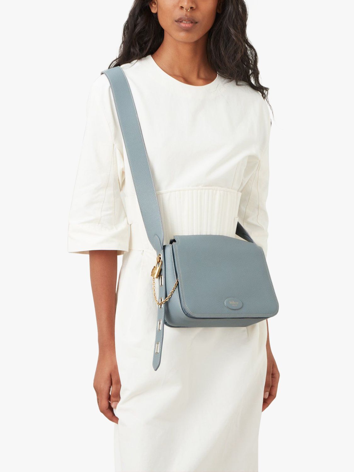 Mulberry Billie Small Classic Grain Leather Cross Body Bag, Cloud at ...