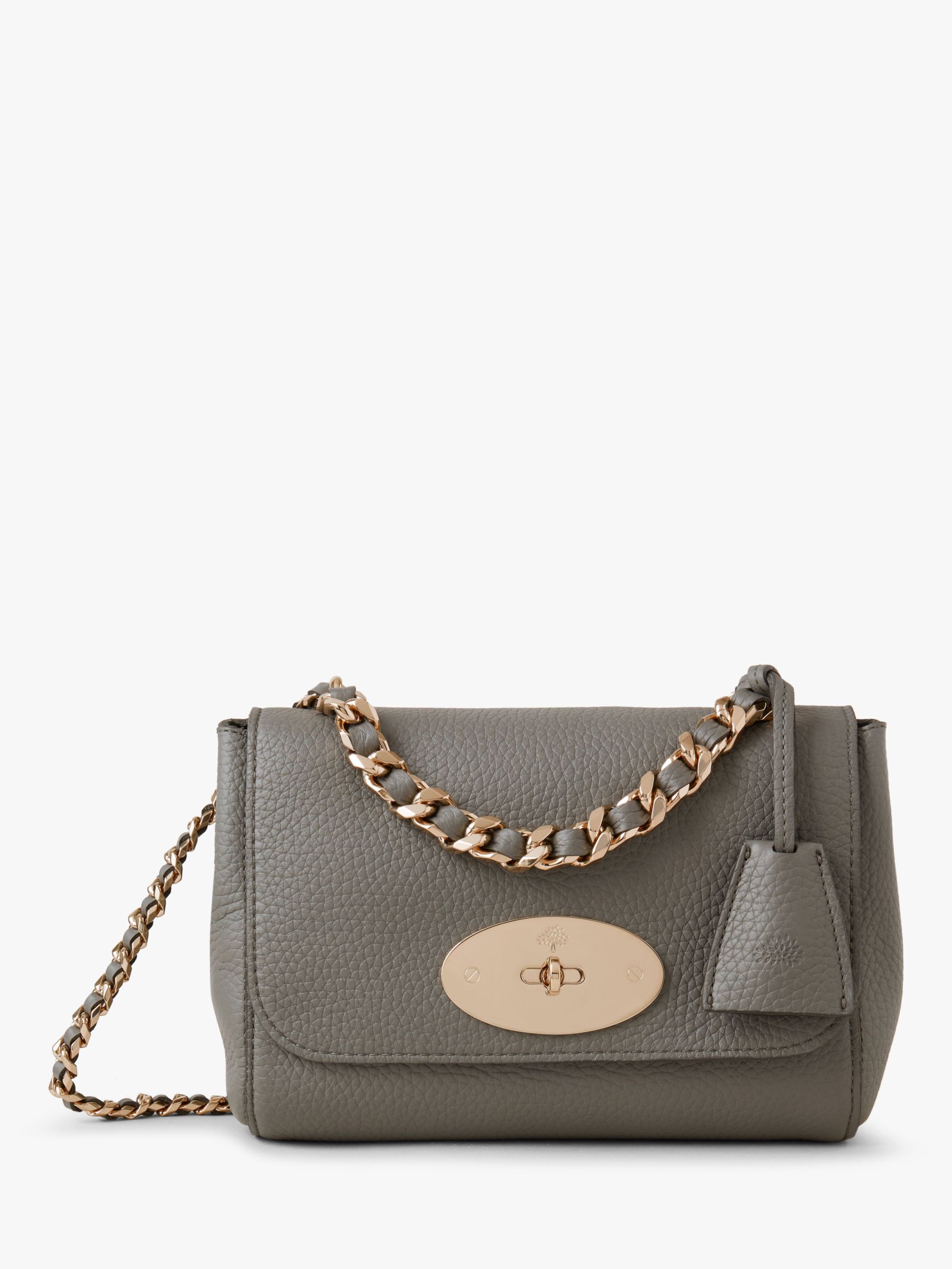 Mulberry Lily Heavy Grain Leather Top Handle Bag, Charcoal