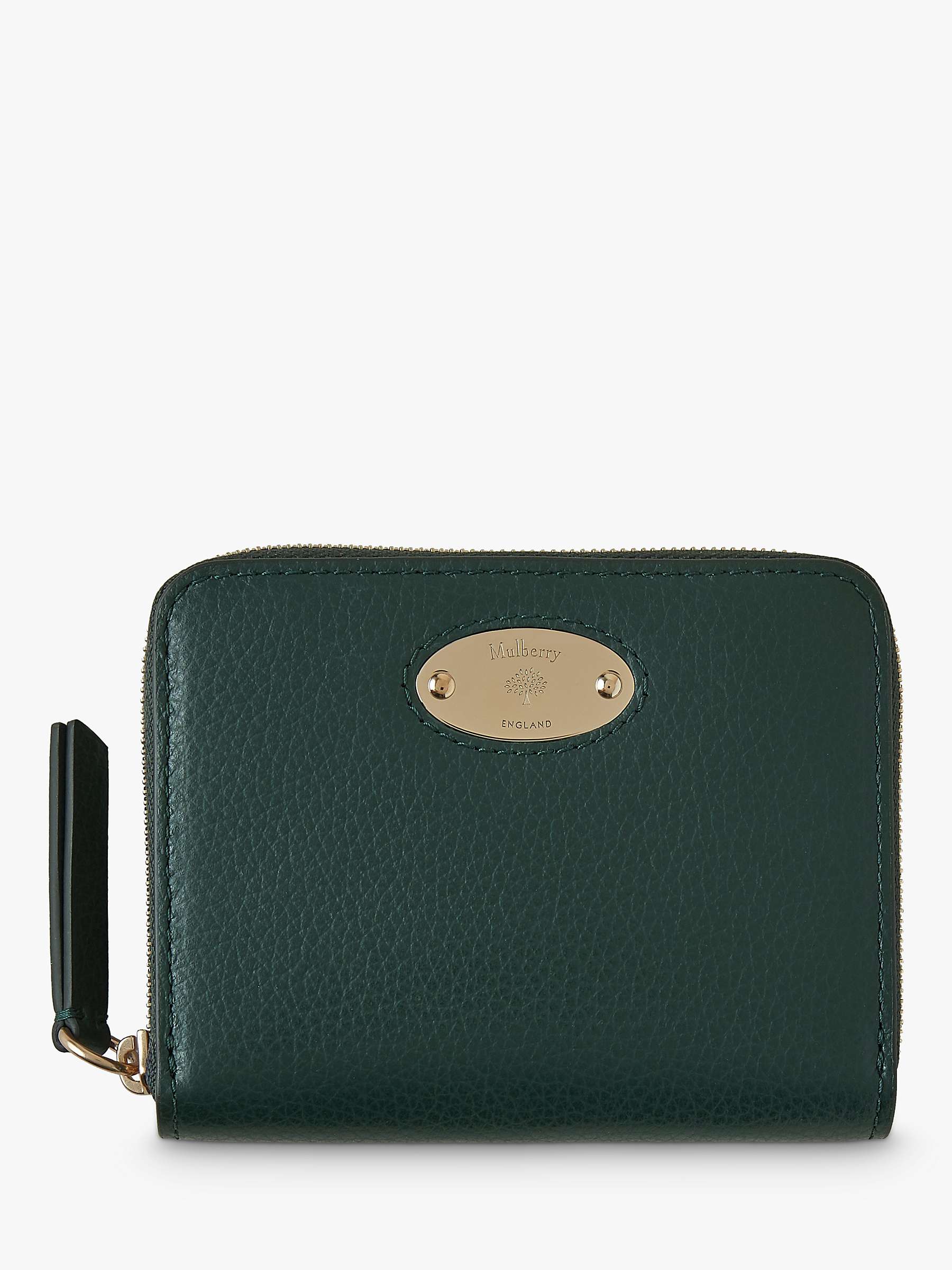 Buy Mulberry Plaque Classic Grain Leather Small Zip Around Purse Online at johnlewis.com