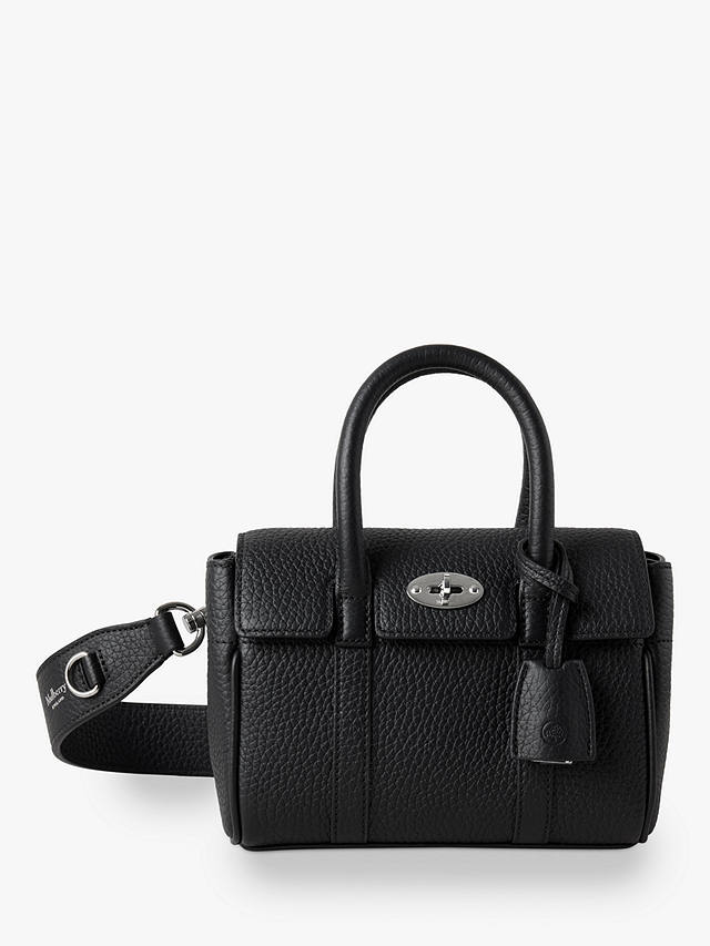 Mulberry Mini Bayswater Heavy Grain Leather Tote Bag, Black