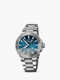 Oris  01 761 7765 4185-SET Men's Aquis Diver's Date Moonphase Automatic Bracelet Strap Watch, Silver/Blue