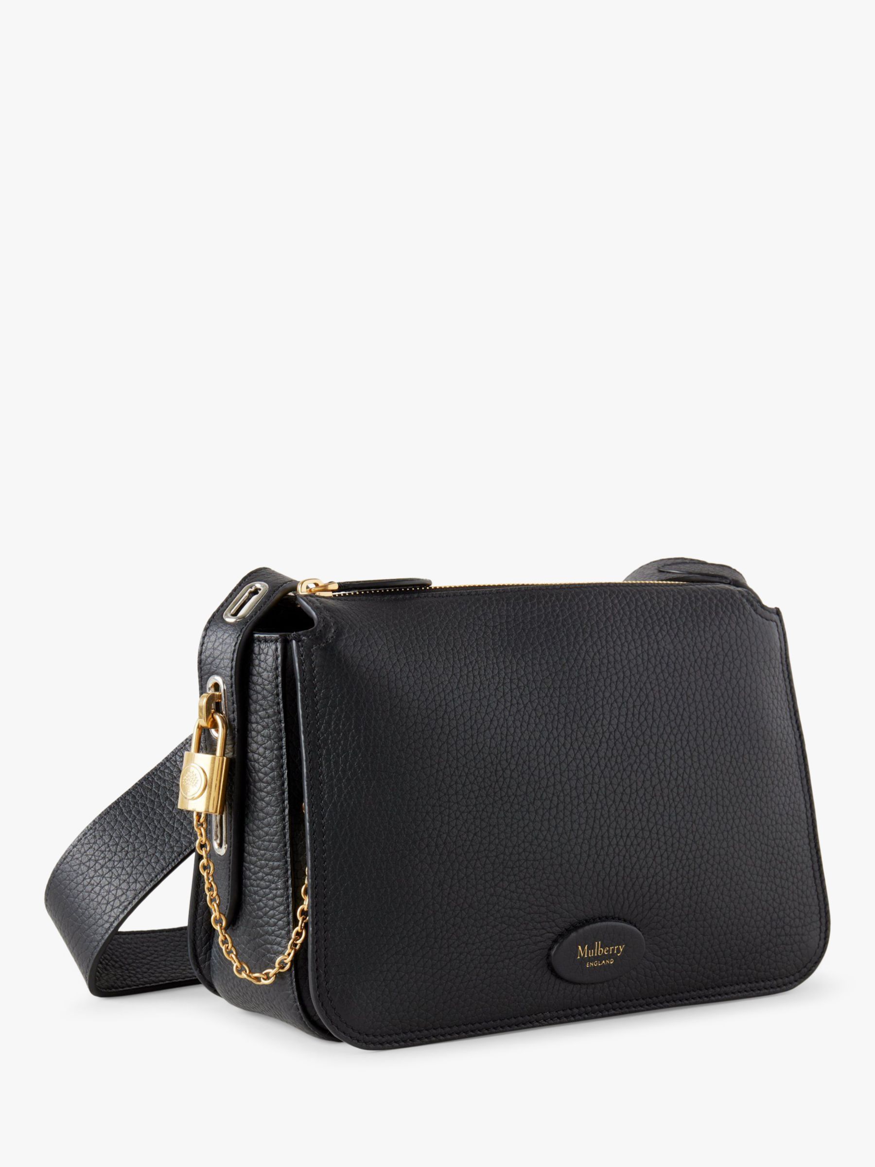 Mulberry Billie Small Classic Grain Leather Cross Body Bag, Black at John  Lewis & Partners