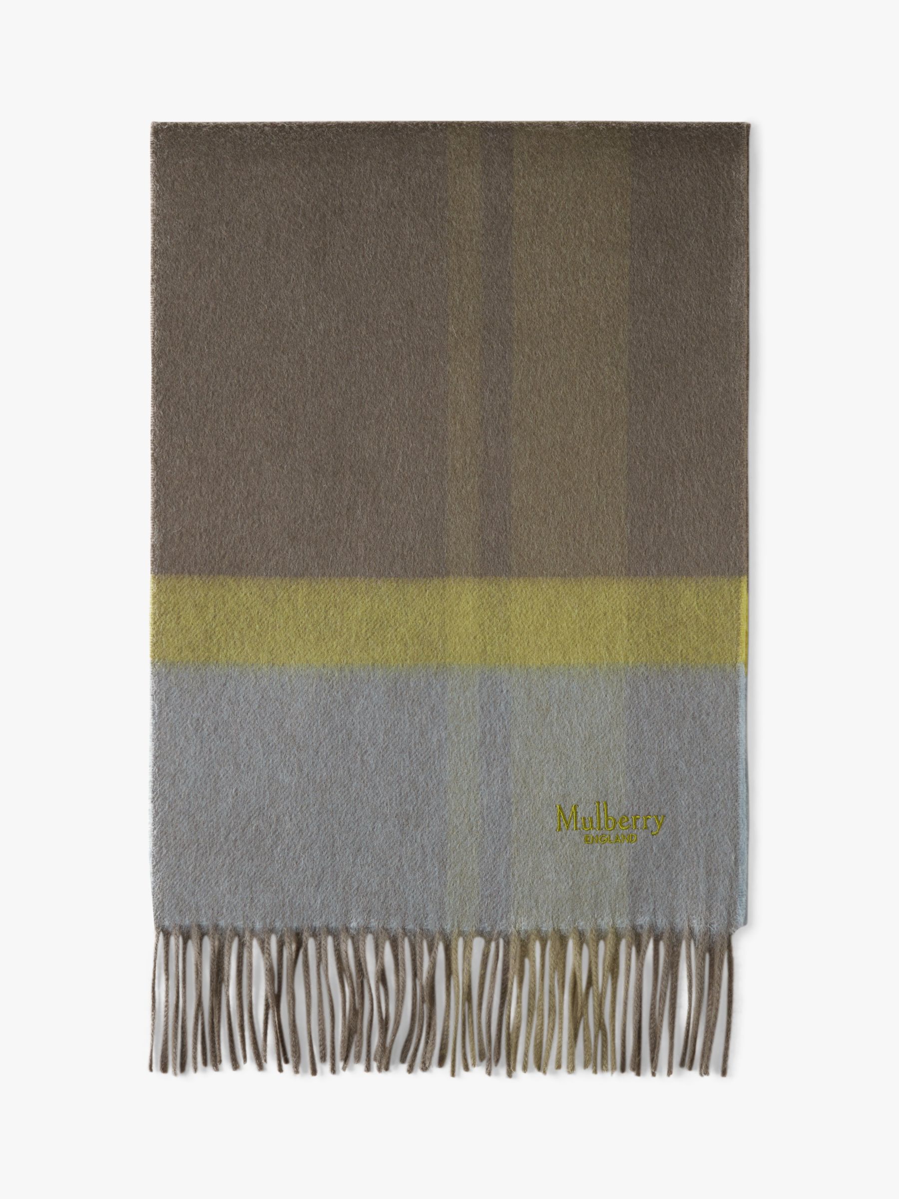 Mulberry Check Cashmere Blend Scarf