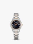 Citizen EW2586-58E Women's Silhouette Diamond Eco-Drive Two Tone Bracelet Strap Watch, Silver/Rose Gold/Black