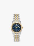 Citizen EW2294-53L Women's Eco-Drive Date Two Tone Bracelet Strap Watch, Gold/Silver/Blue
