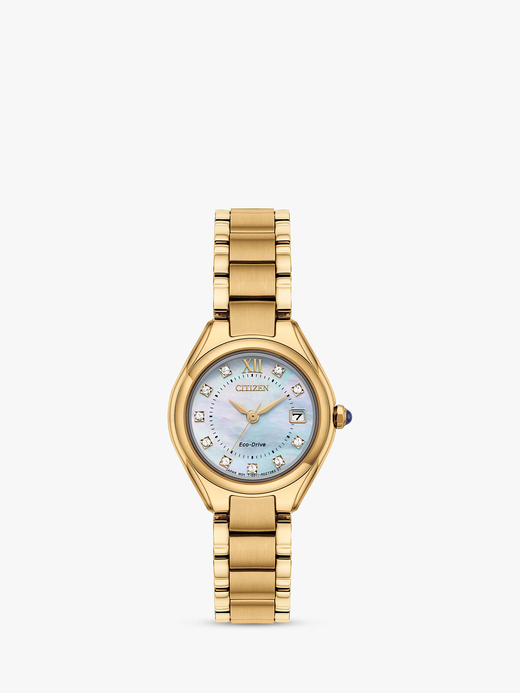Buy Citizen EW2543-85D Women's Silhouette Crystal Eco-Drive Bracelet Strap Watch, Gold Online at johnlewis.com