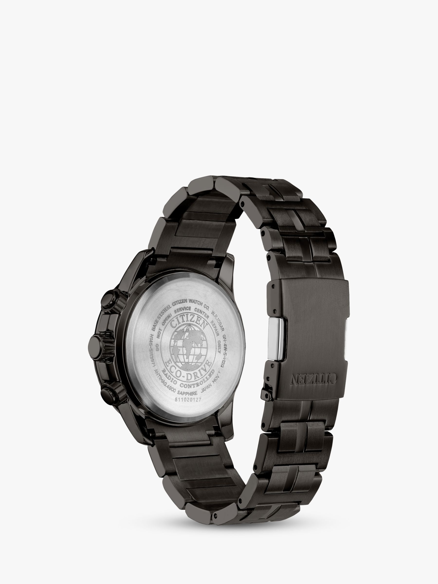 Buy Citizen CB5887-55H Men's Perpetual Chrono A-T Radio Controlled Eco-Drive Date Bracelet Strap Watch, Black Online at johnlewis.com
