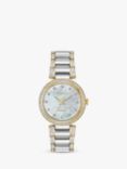 Citizen Women's Silhouette Crystal Eco-Drive Bracelet Strap Watch, Gold/Silver EM0844-58D