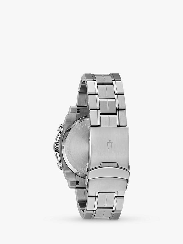 Bulova 98B316 Men's Precisionist Champlain Chronograph Date Bracelet Strap Watch, Silver/Black