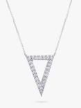London Road 9ct White Gold Diamond Cut-Out Triangle Pendant Necklace