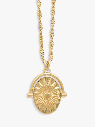 Rachel Jackson London Unfazed Mini North Star Coin Spinning Pendant Necklace, Gold