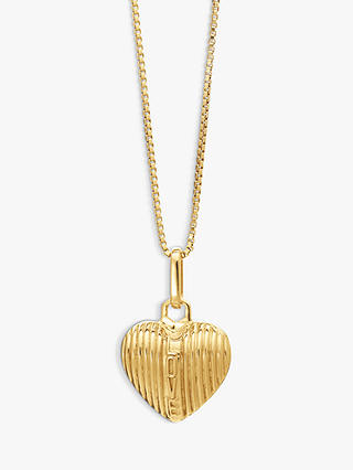 Rachel Jackson London Untamed Love Art Deco Love Heart Pendant Necklace, Gold
