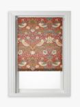 Morris & Co. Strawberry Thief Digital Print Made to Measure Daylight or Blackout Roller Blind, Crimson