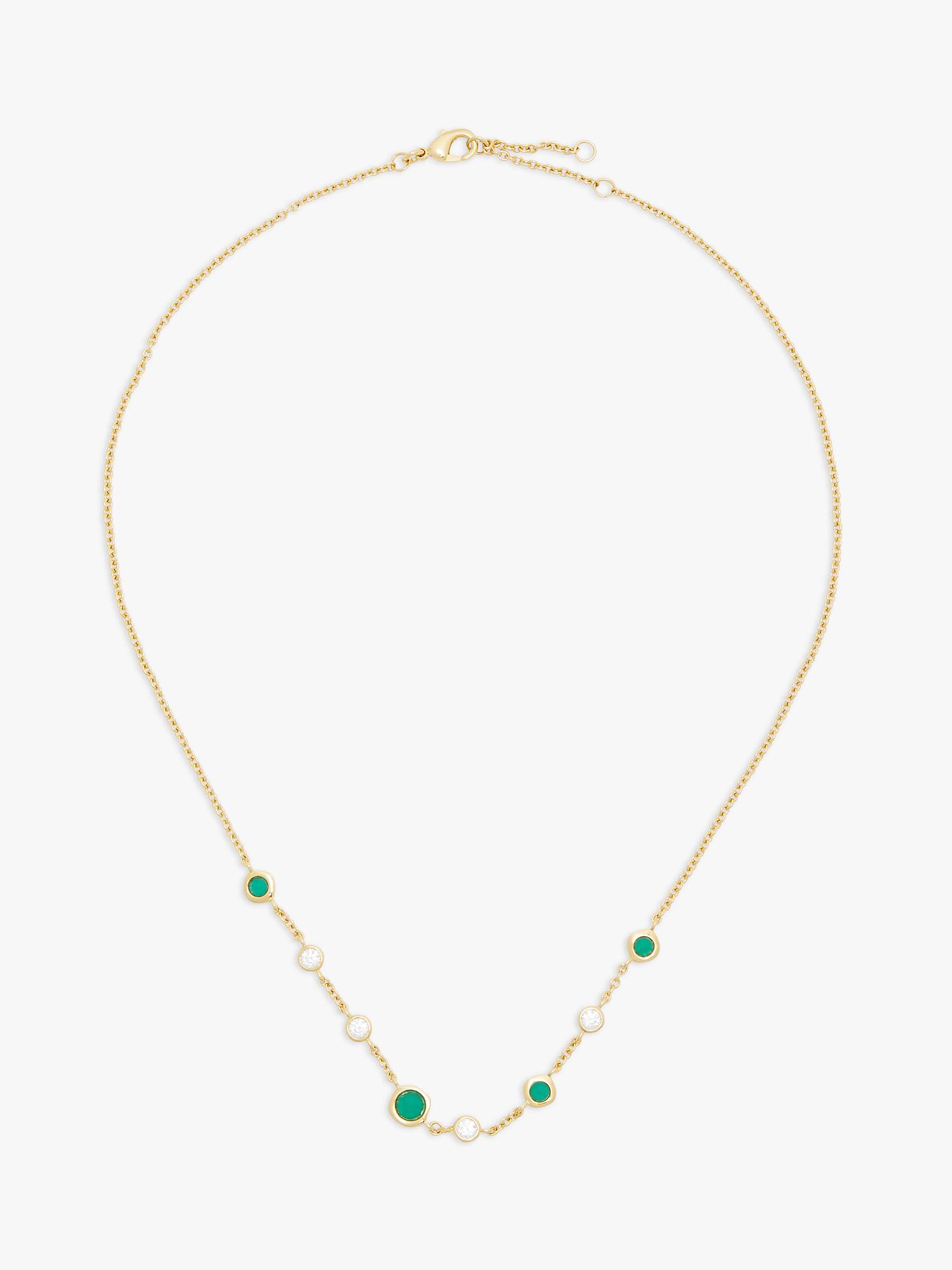 Buy John Lewis Gemstones Cubic Zirconia & Green Agate Collar Necklace Online at johnlewis.com