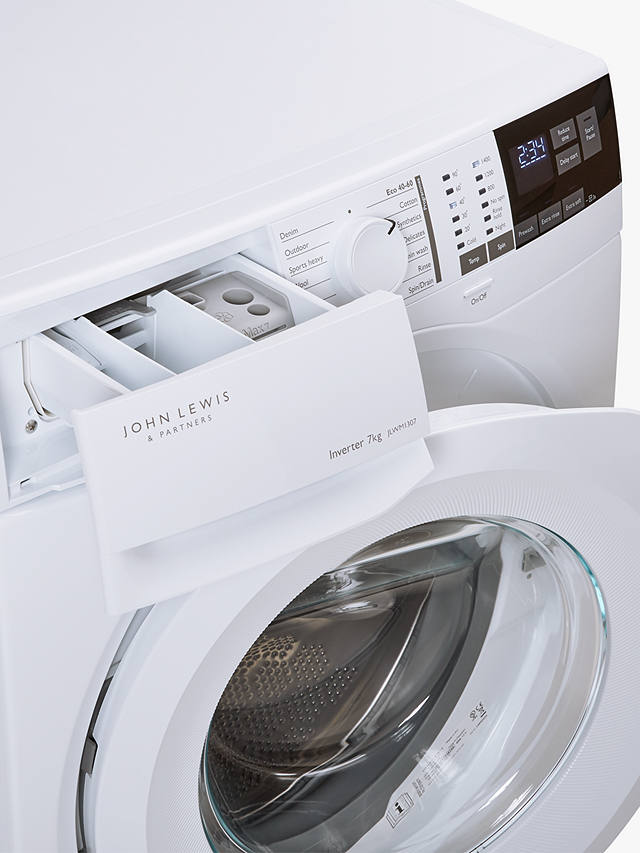 Buy John Lewis JLWM1307 Freestanding Washing Machine, 7kg Load, 1400rpm Spin, White Online at johnlewis.com