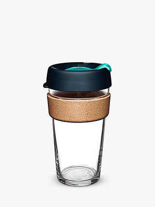 KeepCup Cork Brew Reusable 16oz Glass Coffee Cup / Travel Mug, 455ml