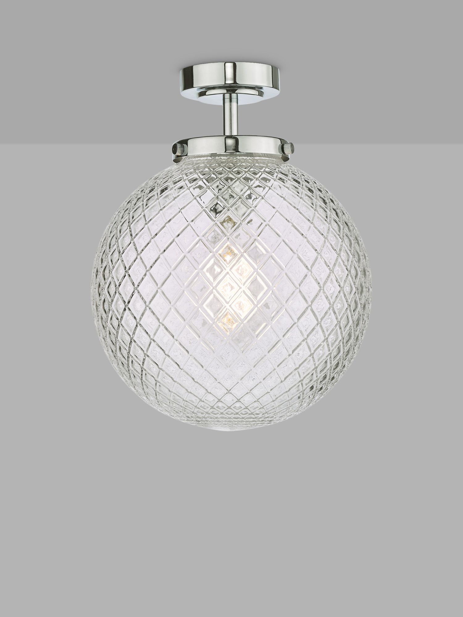 Photo of Där wayne textured glass bathroom ceiling light clear/polished chrome