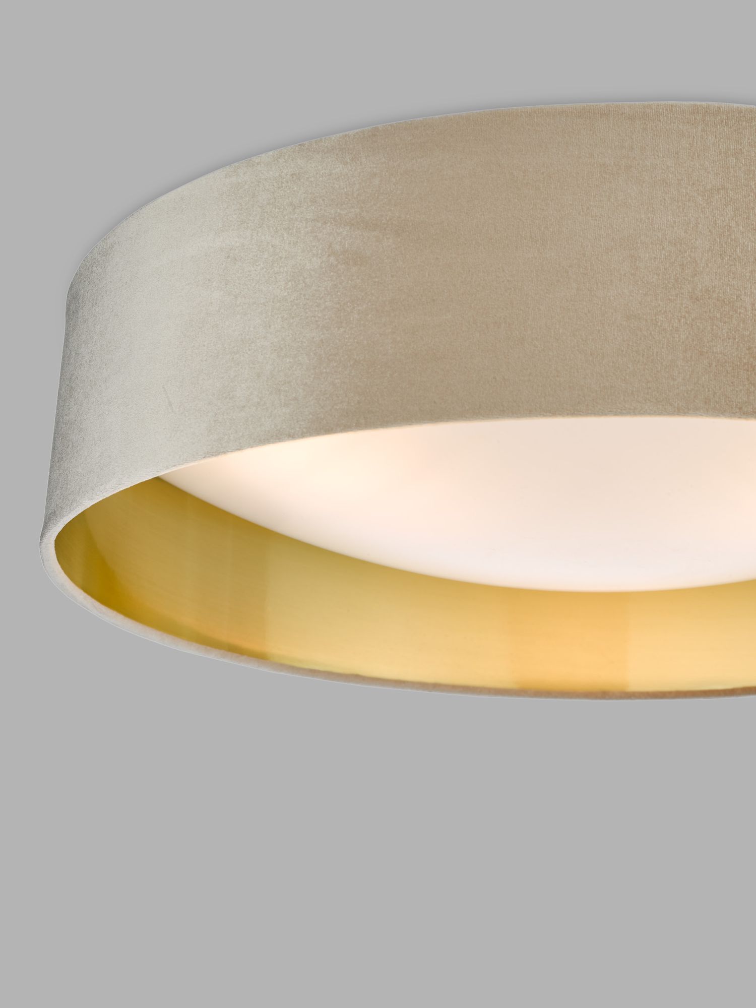 Där Nysa Velvet Flush Ceiling Light, Large, Smooth Taupe