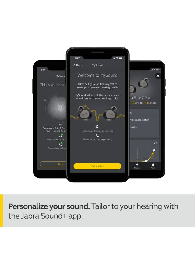  Jabra Elite 7 Pro in Ear Bluetooth Earbuds - Adjustable Active  Noise Cancellation True Wireless Buds in a Compact Design MultiSensor Voice  Technology for Clear Calls - Titanium Black : Electronics