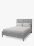 Koti Home Avon Upholstered Bed Frame, Super King Size, Classic Linen Look Mid Grey