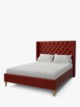 Koti Home Astley Upholstered Bed Frame, Double, Luxe Velvet Rust