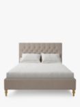 Koti Home Eden Upholstered Bed Frame, Double, Luxe Velvet Mink