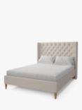 Koti Home Astley Upholstered Bed Frame, Super King Size, Classic Linen Look Beige