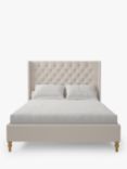 Koti Home Astley Upholstered Bed Frame, Super King Size, Classic Linen Look Beige