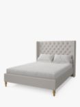 Koti Home Astley Upholstered Bed Frame, Double, Luxe Velvet Silver