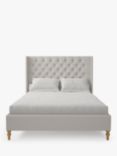 Koti Home Astley Upholstered Bed Frame, Double, Luxe Velvet Silver