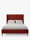 Koti Home Astley Upholstered Bed Frame, Super King Size, Luxe Velvet Rust