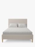 Koti Home Dee Upholstered Bed Frame, King Size, Classic Linen Look Beige