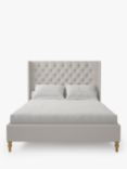 Koti Home Astley Upholstered Bed Frame, Super King Size, Luxe Velvet Silver