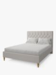 Koti Home Eden Upholstered Bed Frame, Super King Size, Luxe Velvet Silver